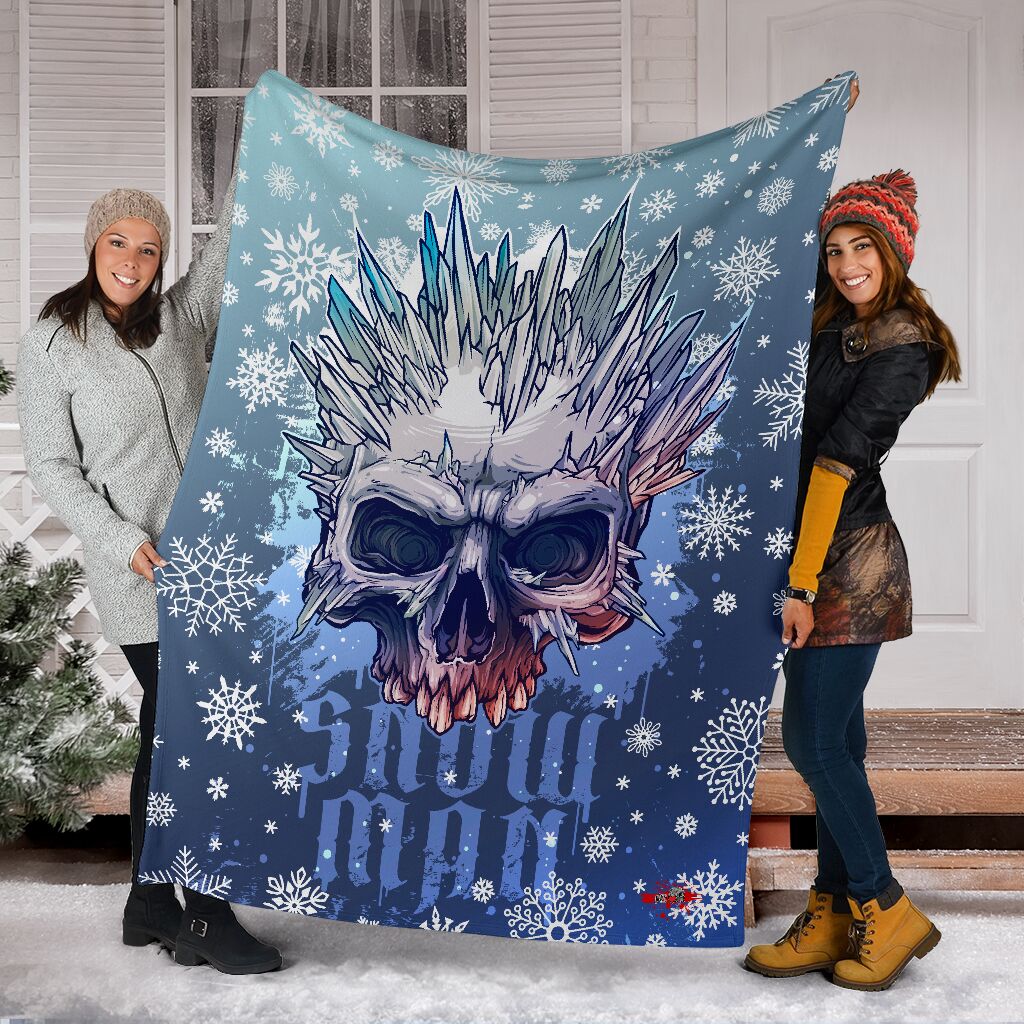 Snow Man Velveteen Plush Blanket - NeoSkull