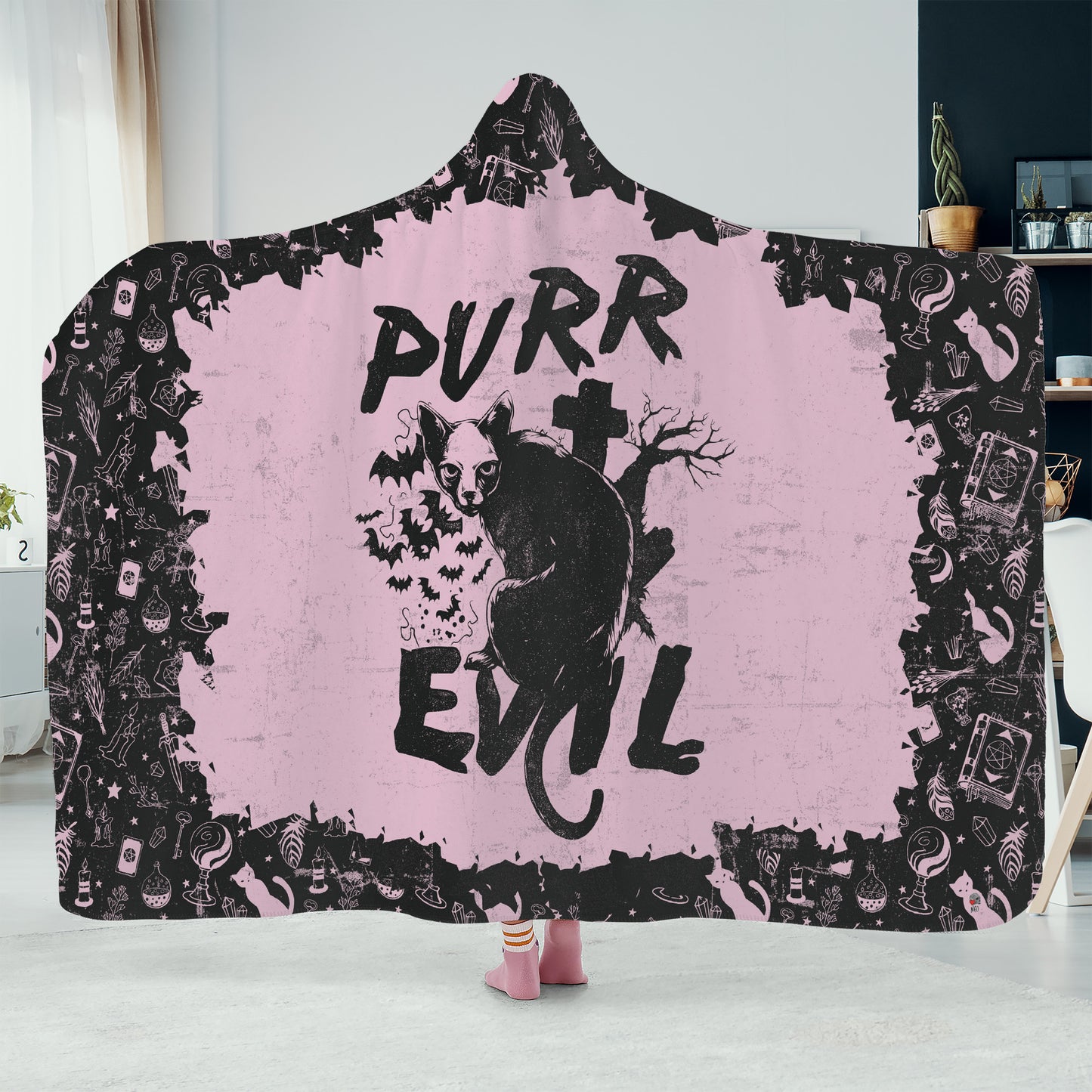 Purr Evil Hooded Blanket